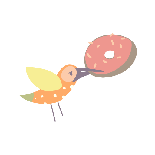 Servicios 7 Bcare bird donuts illustration S6JFNQ